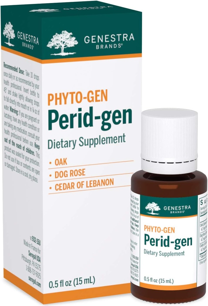 Genestra Brands Perid-gen | Oak, Dog Rose, and Cedar of Leban Shebal Supplement | 0.5 f. z.
