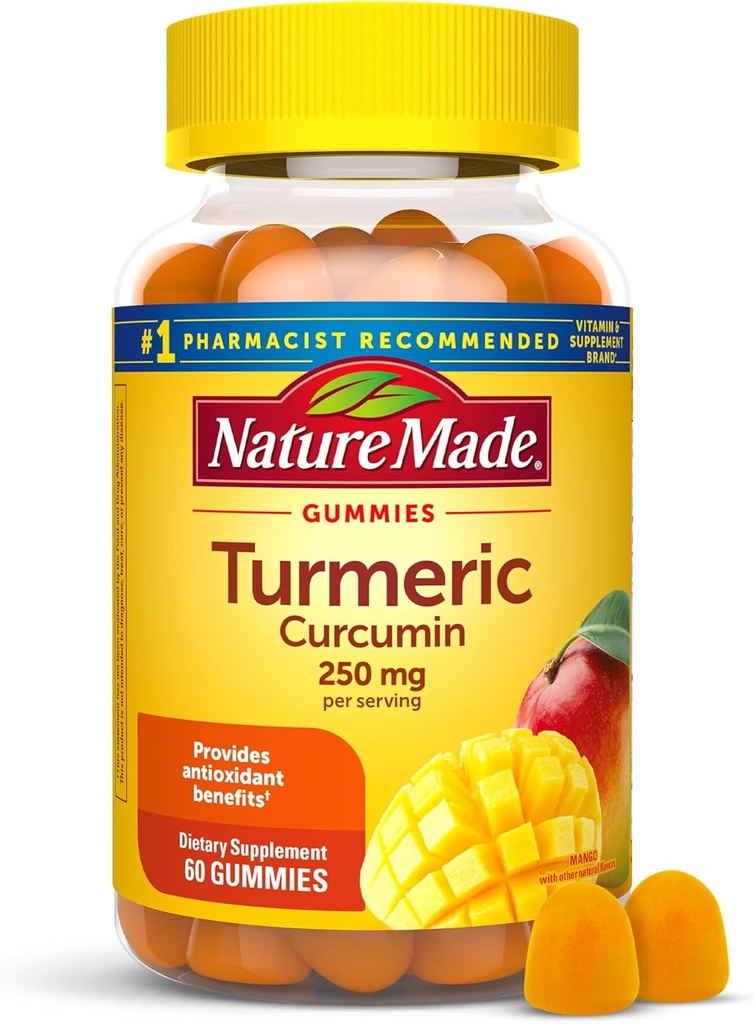 Nature Made Turmeric Curcumin 250 mg Pervice, 抗氧化剂支持膳食补充,60古米,30天供应