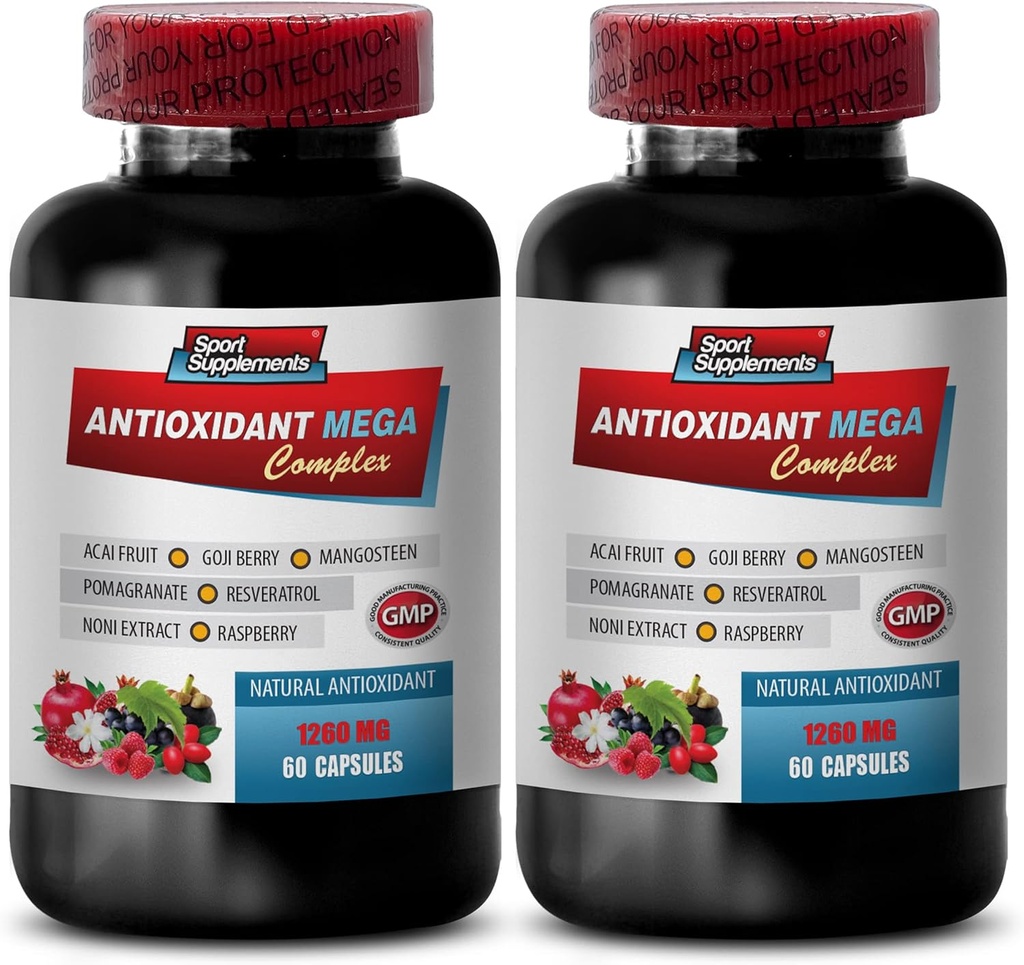 抗氧化多维他明 - ANTIOXIDANT MEGA COMPLEX 1440 MG - Resveratrol 复合体、Acai莓丸、Trans-resveratrol、Goji莓丸、石榴萃取胶囊、Mangosteen - 2B 120 Capsules