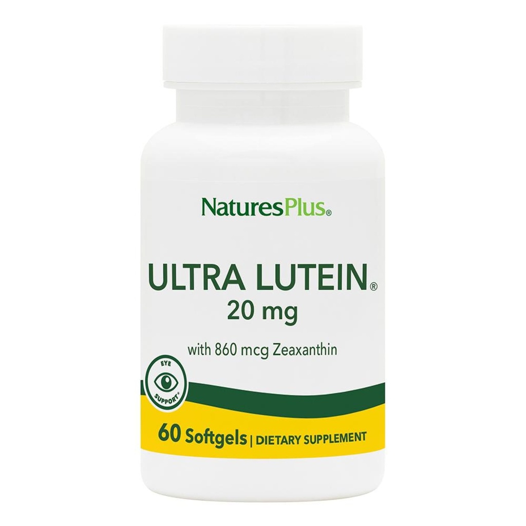 NaturesPlus Ultra Lutein 20 mg - 60 软胶 - 对健康眼功能的营养支持 - 60 服务