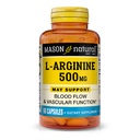 MASON NATURAL L-Arginine 500 mg 配有钙-支持健康循环和血管功能,硝氧化物补充剂,60 Capsules