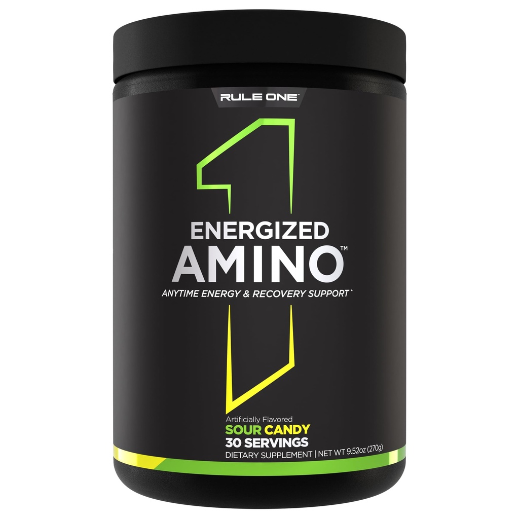 规则1 能量化 氨基 - 与BCAAs,Glutamine,Citrulline,Beta Alanine,以及来自绿色咖啡和茶叶提取物的咖啡因(30位服务员,酸甜品)的随时能源和恢复支持