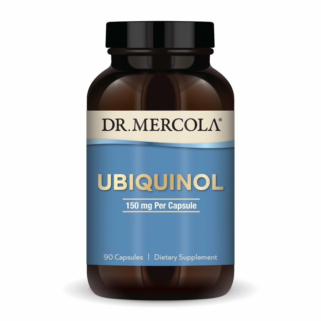 Mercola Ubiquinol博士 - 150 mg Ubiquinol - 支持能源生产 - 抗氧化剂补充剂 - 非GMO、无葡萄糖和无豆 - 90 Capsules (90 series)