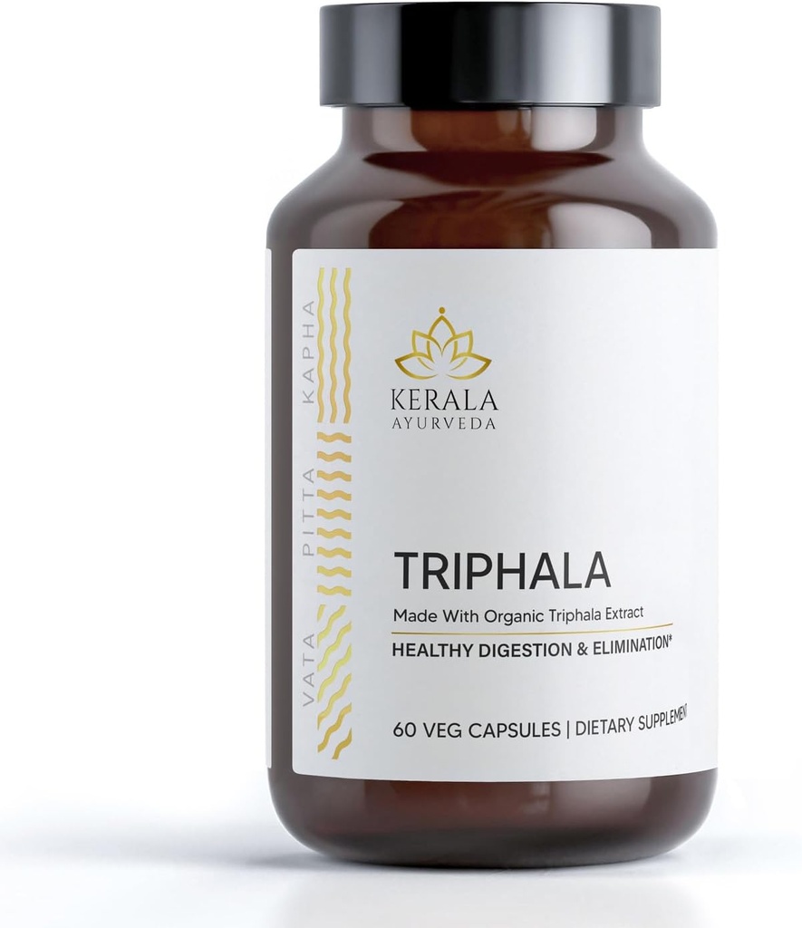 Kerala Ayurveda Triphala Capsules - 60 Counter QQ草药文摘和Colon支持 抗氧化剂Rich – 支持全身总健康 – Imune系统支持 – 支持细胞再生