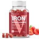 Iron Gummies Supplements for Women & Kids - Multivitamin with Vitamin C for Energy Support, Great Tasting Iron Gummy Vitamins with Vitamin C for Max Absorption - Vegan, Strawberry 90 Count