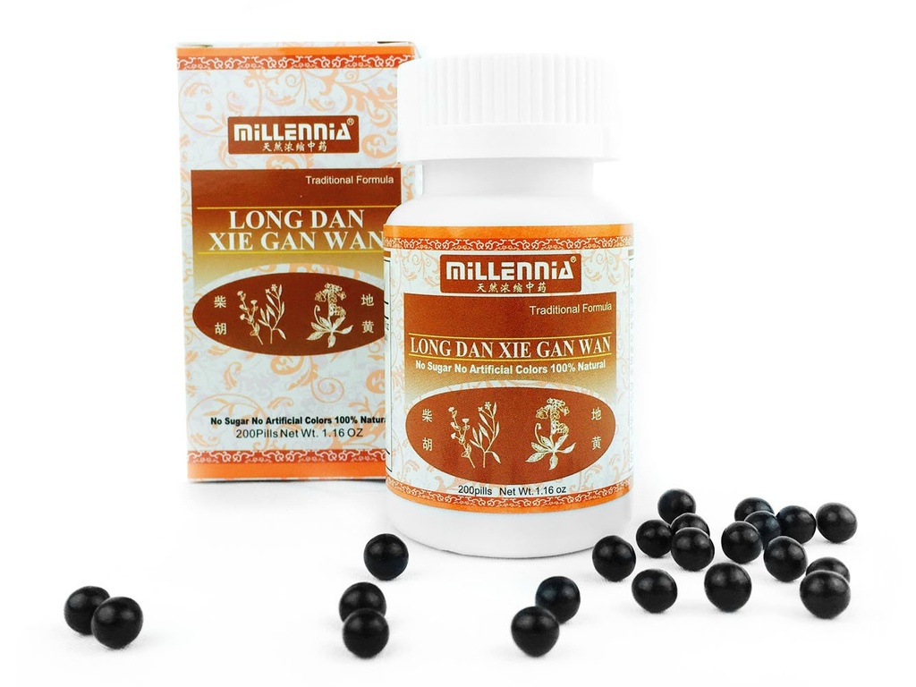 MILLENNIA Herbal Supplement - Long Dan Xie Gan Wan - 12 Bottle Pack (200 Pills/Bottle)