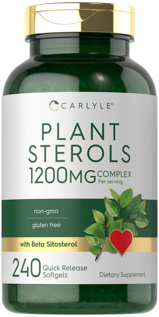 Carlyle Plant Sterols 1200 mg → 240 Ultra Potent Softgel Capsules → Non-GMO 和 Gluten Free Supplement → 与 Beta Sitosterol 并用