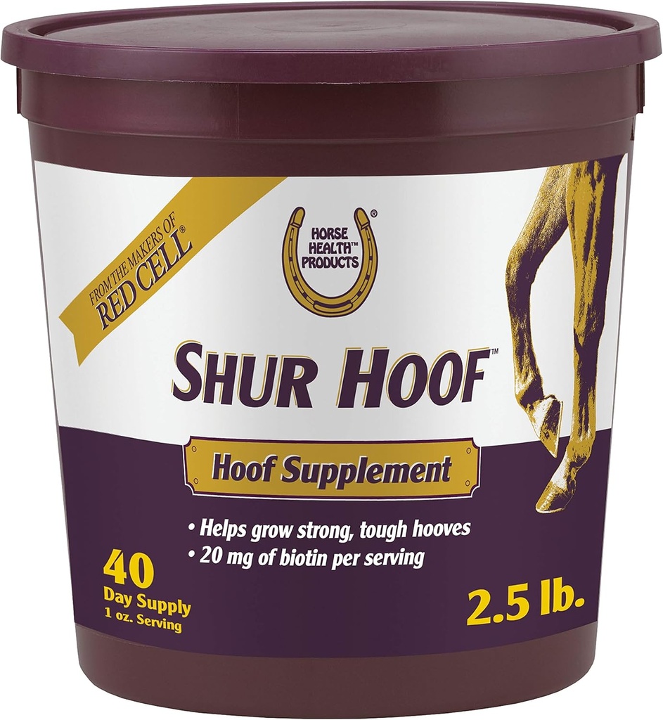 马健康Shur Hoof Hoof 补充马,帮助壮大,坚硬的胡佛,2.5英镑,40天供应
