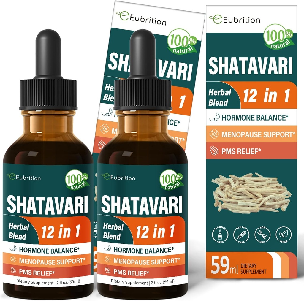 Shatavari 提取 荷尔蒙和谐滴滴 女性雌激素平衡 红色克洛弗 董奎伊和黑科霍什 月经救济补品 PMS Support w/Wild Yam, Vitex Berry. 4 oz