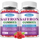 2 Packs Saffron Gummys - 配有Saffron 提取, Passion Flower, Magnesium & Vitamins for Relax, Focus, Raspberry Flavor 的无糖沙发男服辅助剂 男服女服辅助剂