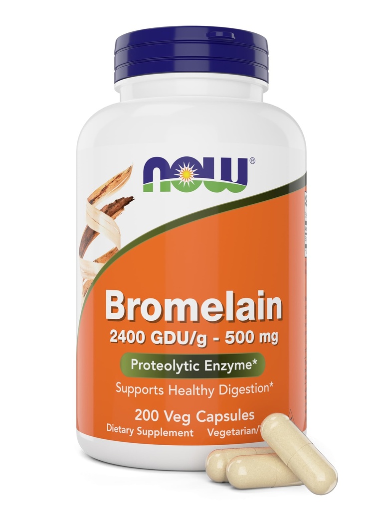 现在Bromelain 500 mg, 200 Veg Capsules - 天然菠萝,蛋白质解酶补充,2400 GDU