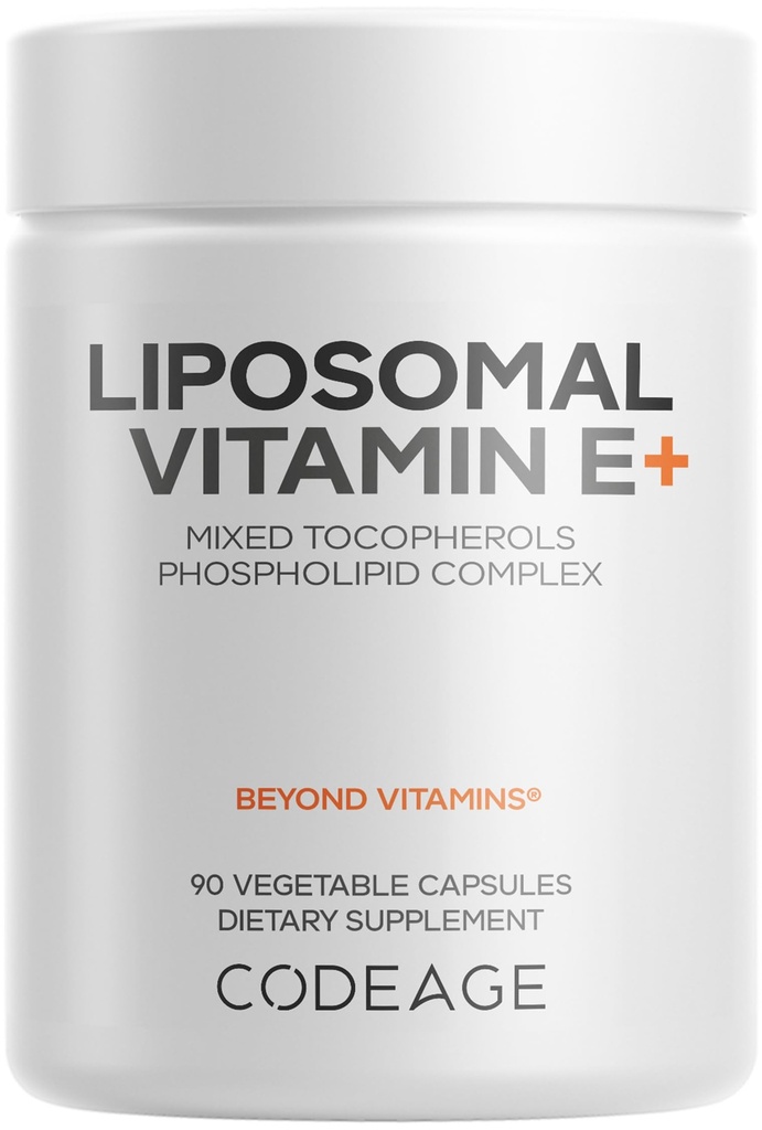 代号 Liposomal 维生素 E 补充剂 - 所有维生素 E  Tocopherols - 3-Month 供应 - Alpha Tocopherols, Beta, Gamma, and Delta - Liposomal 混合 Tocopherols - 非 GMO 磷脂 - 90 Capsules
