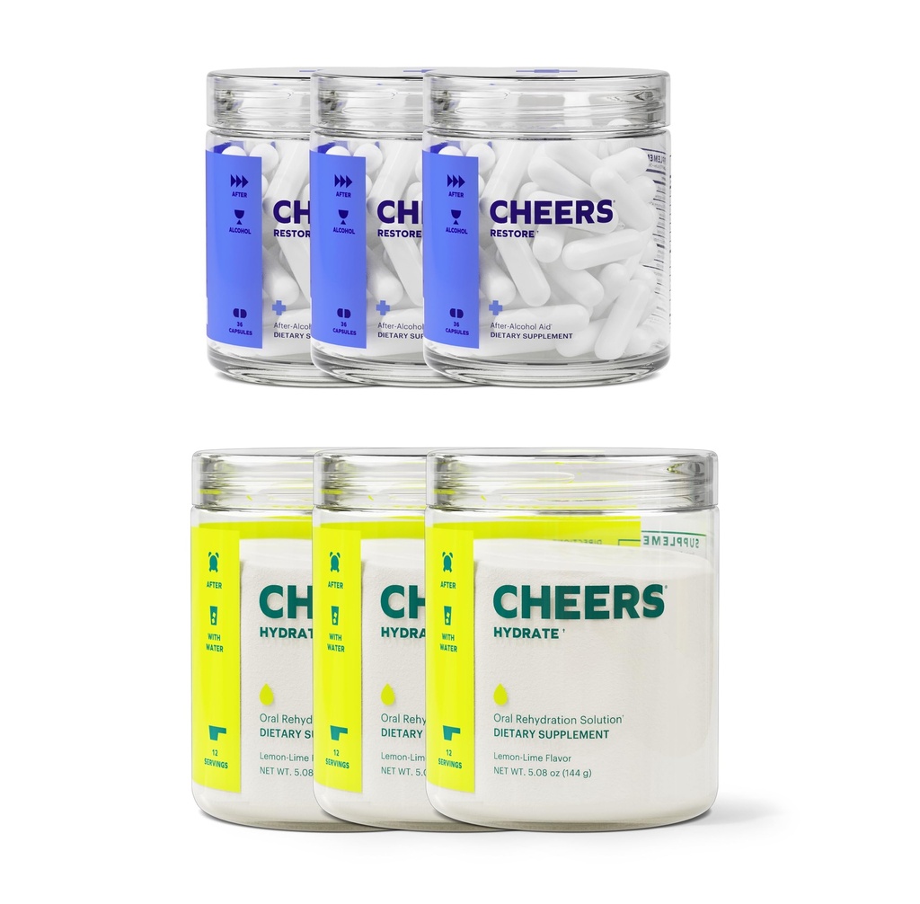 乾杯 经典 Combo QQ 恢复 + 水合 + 水合 + 感觉更好 喝完 DHM , L-Cysteine, B-Vitamins, Electrolytes → 12 dos Each + liver 支持 + 电解 补充