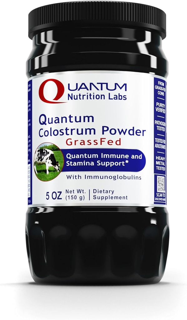 QNL 量子 Colostrum 粉末 - Bovine Colostrum 补充粉末 - Immune 支持 补充粉末 - Colostrum 成人 - 来自草皮牛 - 5 oz