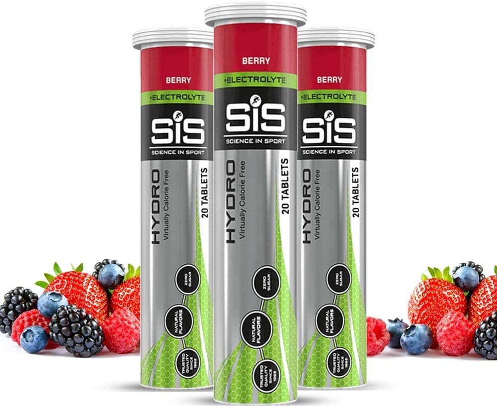 SIS 水解电解片、Keto 性能电解饮用增强水解、运行耐力标签、自行车、Triathlon、Vegan、Gluten Free - Berry - 20 片 - 3包