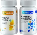 带有锌钙和D3 K2维生素补充剂的镁钾