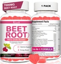 Bet Root Gummys - Nitric Oxide Beet Gummys 用于流通支持,Nitric Oxide 生产 - 与葡萄种子,Hawthorn Berry, Hibiscus,有机,非GMO, 60 Gummys.