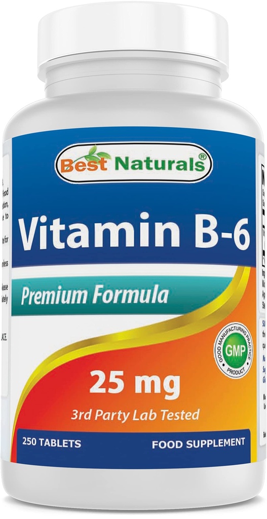 最佳天然维生素B-6 25 Mg 平板电脑,250个