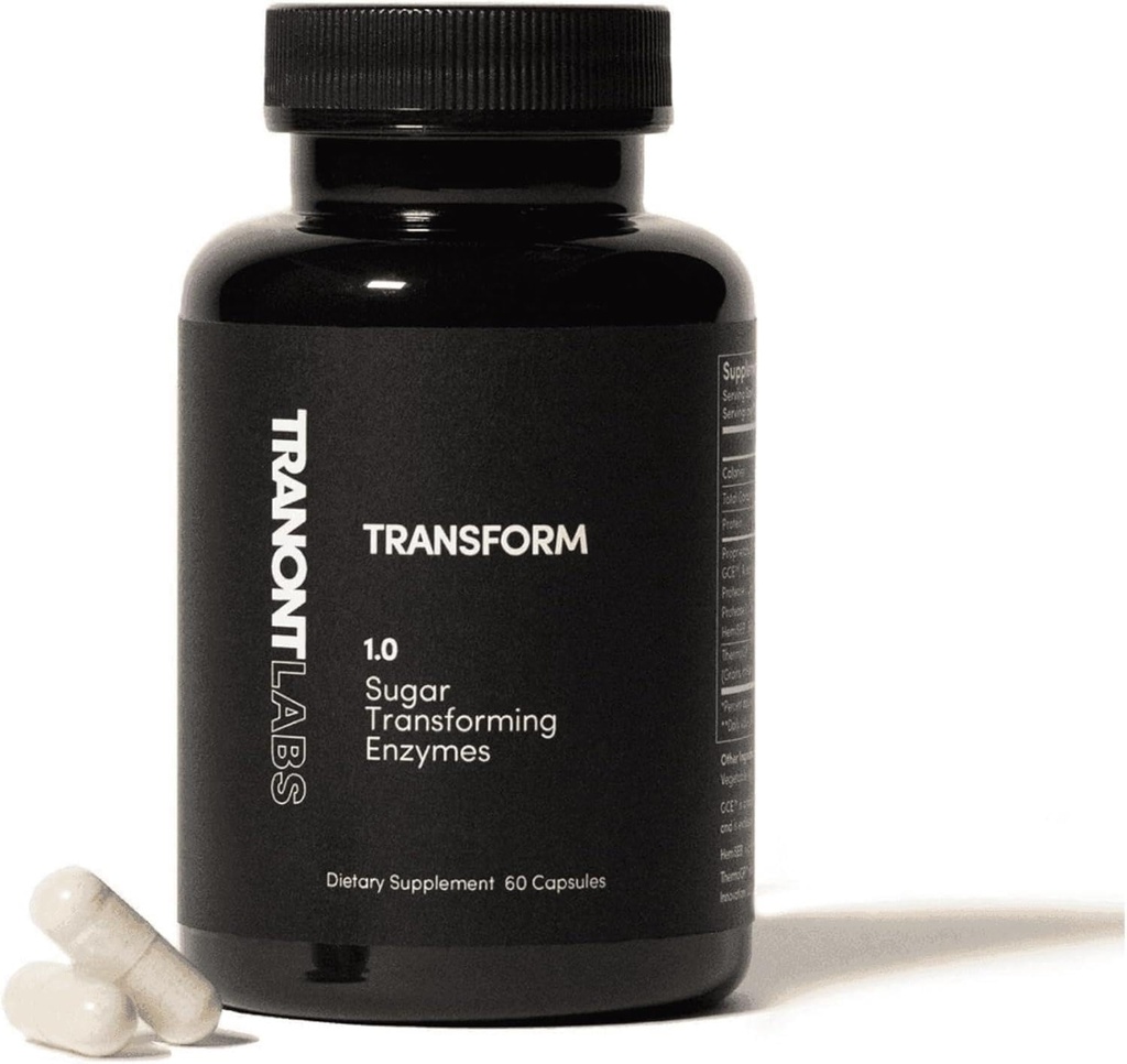 Tranont Transform → 60 Capsules → 支持整体健康,并且可以支持皮肤护理 → 能量助推器 + 植物酶促进健康与健康 → 支持精神清晰与焦点