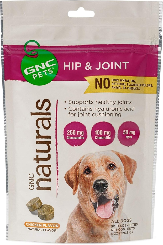GNC Pets Hip & United Tender Bites in Chicken Flavor, Dog 联合补充食品 健康关节,Pet Vitamins & Minerals 支持狗与GNC Pet Vitamin Mineral Formula, 50 Count