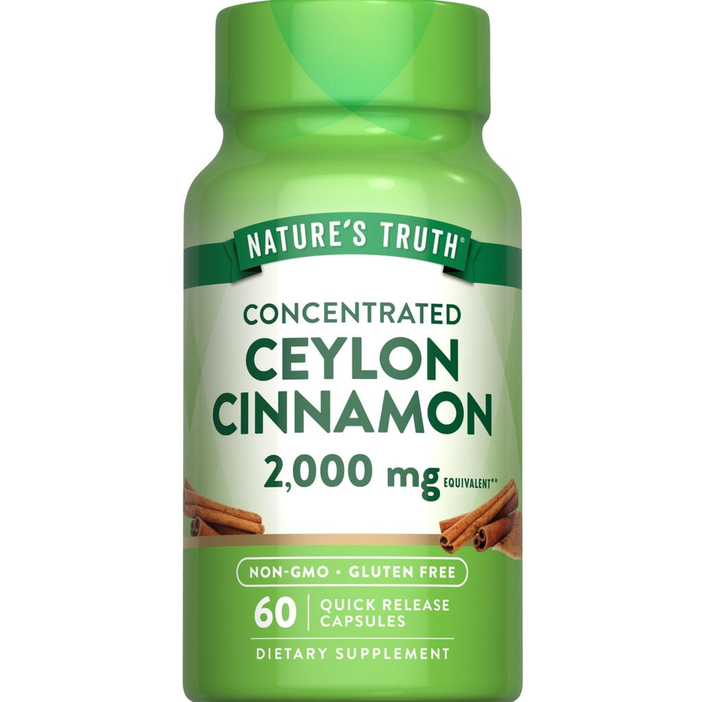 Nature's Truth Ceylon Cinnamon Pill Capsules | 2000mg | Non-GMO & Gluten 免费补充