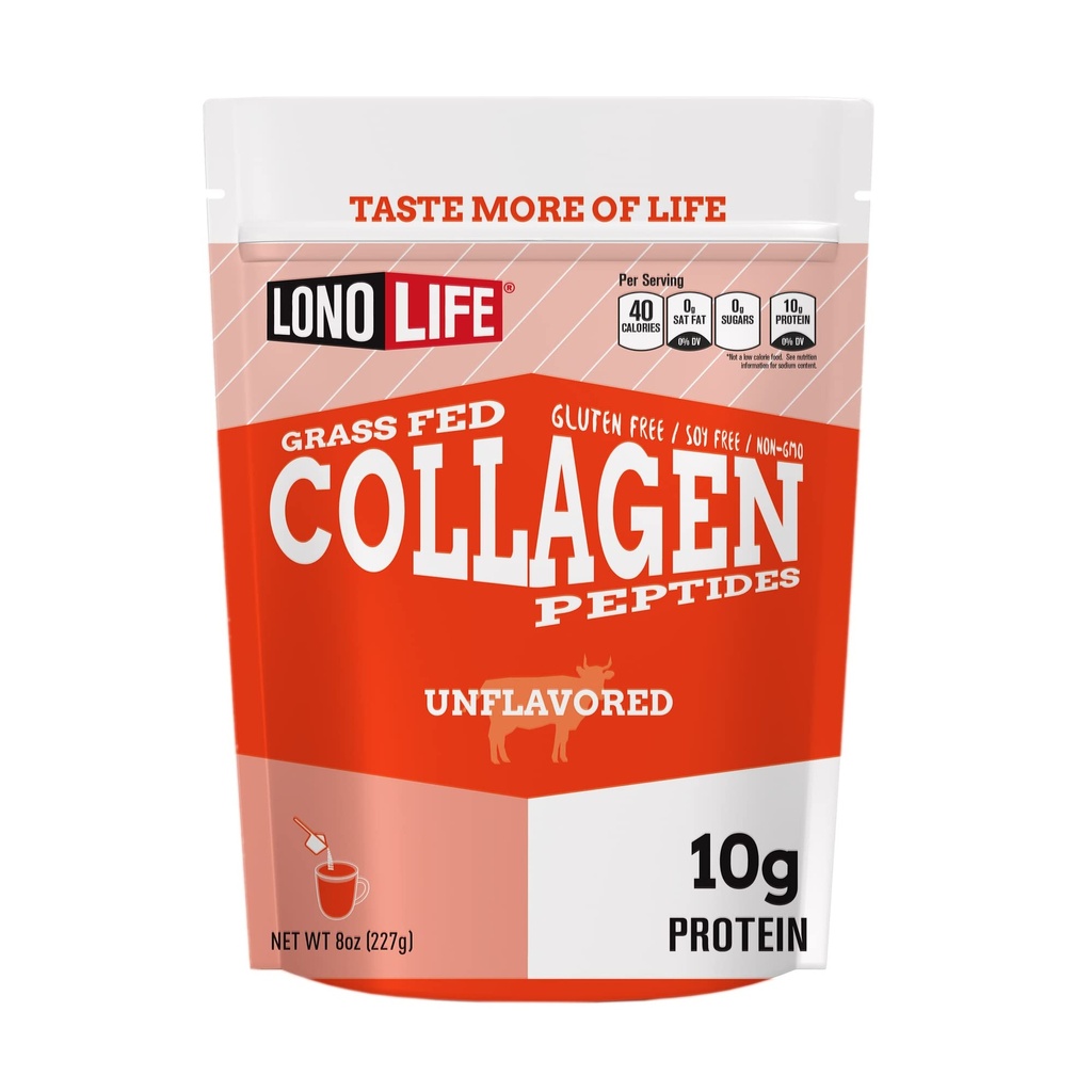 LonoLife - 含有10g蛋白,Paleo和Keto Friendly,8-Ounce散装货箱的不美味Colagen Peptides - 包装 May Vary