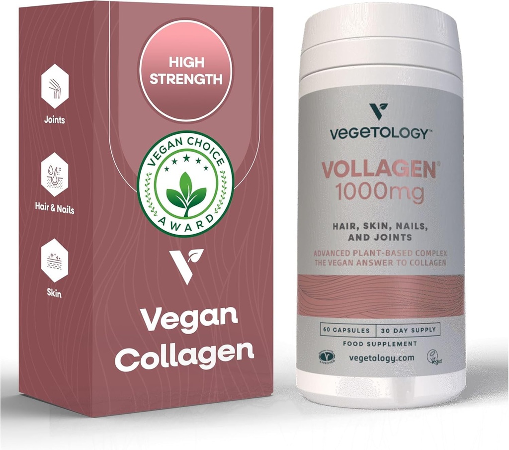 伏拉根植物基复合物 – 植物基蛋白取代Collagen – 神奇毛皮钉补充物 – 交付氨基酸复合物 (1000 mg - 60 片)