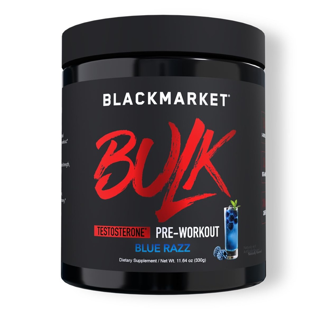 BLACKMARKET BUK PREWOUT - 男子预工能源饮料 30 服务 - 预工饮料 配有Creatine(蓝光)