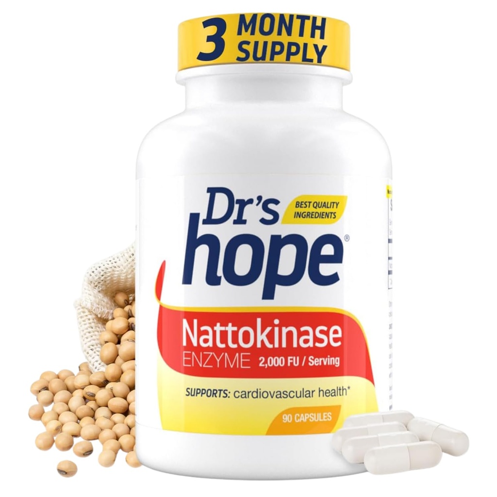 Nattokinase 2000 FU - Nattokinase 补充支持心血管健康和健康血液循环 - 非GMO,无Gluten,90 Veggie Capsules,美国制造