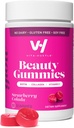 VitaHustle Beauty Gummys, 2500 mcg Biotin, 100 mg Collagen, 维生素C, B-Complex, 强发, 皮肤钉, 低糖, 非转基因生物, 草莓科拉达, 50 计数