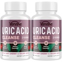 Yonrave Uric Acid Cleanse & Detox with Tart Cherry, Celery Seed Uric Acid Supplement – Uric Acid Levels, Joint, Kidney and Sleep – 90 Veggie Capsules（2 Bottle）