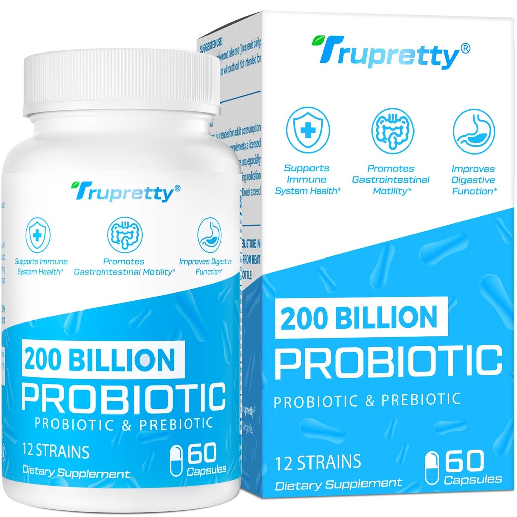200亿Cfus 12 Strains Probiotic,配有3种有机预生药,女性男性的Probiotics,Immune的每日补编,Gut,消化健康,海床稳定,非转基因生物,60 Caps(60天供应)