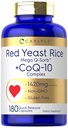 Carlyle Red Yeast Rice with CoQ10 Complex | 1420 mg | 180 Capsules | Mega Q-Sorb | Non-GMO, Gluten Free Supplement (英语).