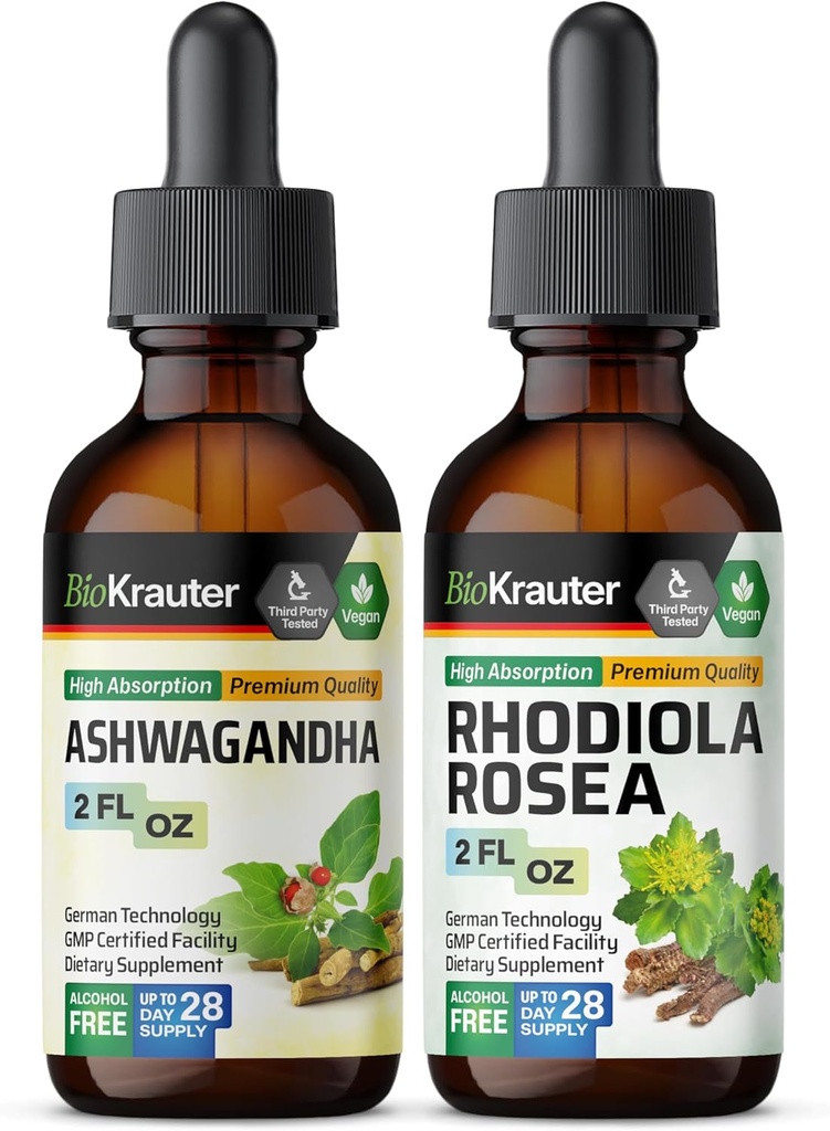 BIO KRAUTER Ashwagandha Tincture 2 Fl. Oz. & Rhodiola Rosea Tincture 2 Fl. Oz. (原始内容存档于2019-09-29).