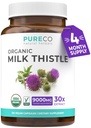 PURE CO USDA 有机牛奶 硝酸甘油 - 80% Silymarin 肝脏支持补充剂 - 超级集中300mg of 30:1 牛奶 硝酸盐 提取肝脏 Detox 120天供应