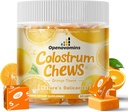 Bovine Colostrum Soft Chews 配有助生素的增生剂,用于Gut Health, Bloating, Immune Support, Skin, 头发生长和美貌 - 橙色火焰(60种服务)