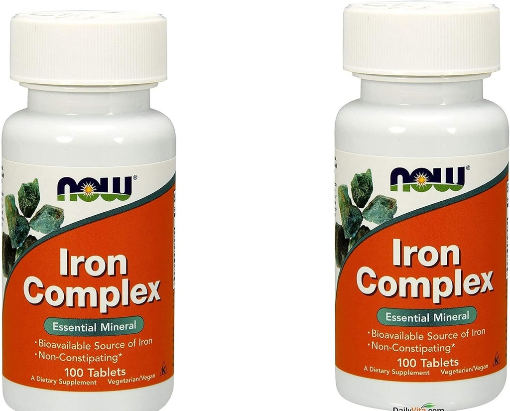 2瓶现在食品 IRON COMPLEX 100标签
