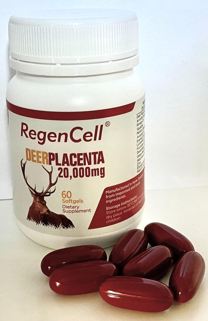 Deer Placenta 20,000MG - 皮肤健康支持 - 恢复和抗菌素 - Metabloic & Cellular Health
