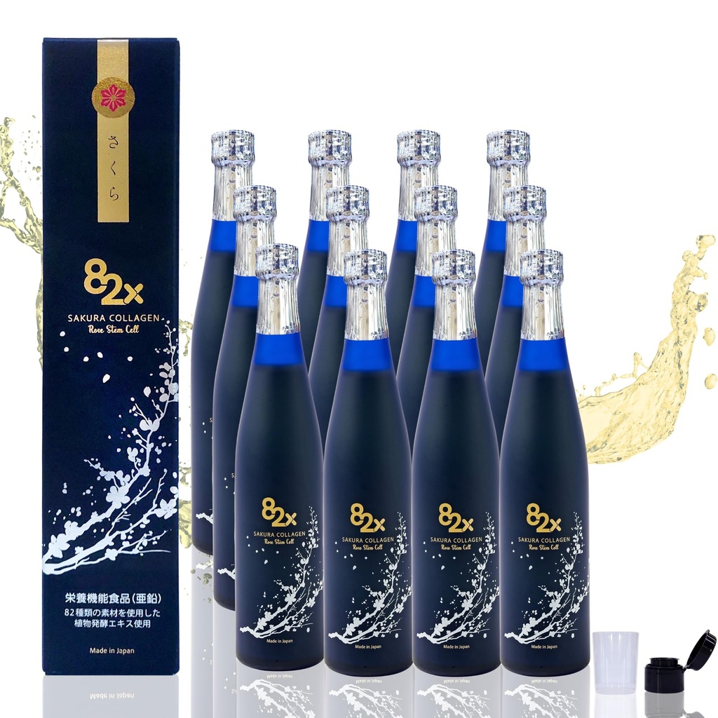 82X Stem Cell Collagen - 海洋Collagen Peptides液体饮料,配有82个发酵工厂、维生素、矿物和补充品