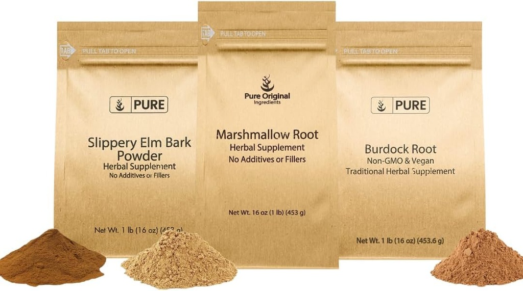 (原始内容存档于2019-09-21) (英语). Slippery Elm Bark, Marshmallow Root, and Burdock Root Bundle, each 1 lb, Powder, Herbal Supplements.