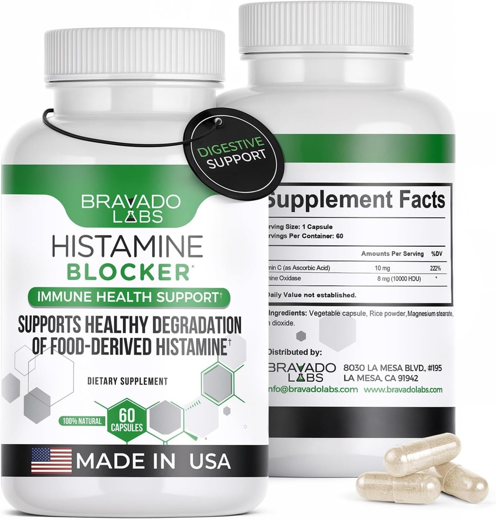Histamine Blocker Supplements – DAO Enzyme Formation & Vitamin C – Daily Supports – DAO Supposes Histamine Blocker – 60 Capsules – Made in USA 页面存档备份,存于互联网档案馆 页面存档备份,存于互联网档案馆.