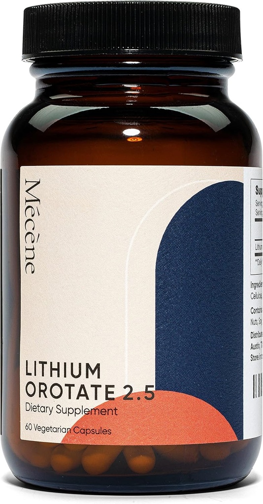 亚硝酸锂 2.5mg of Elemental Lithium, 60 Vegetarian Capsules, 饮食补充, Non-GMO