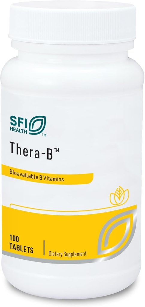 Klaire Labs SFI Health Thera-B - 基本维生素B复合体,带有激活的Metafolin Folate(L-5-MTHF),Biotin & Methycobalamin(100片)的伪生配方