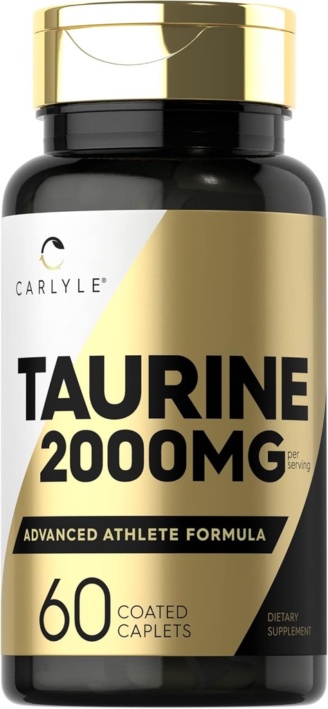 Carlyle Taurine 2000mg → 60 Caplets → 氨酸补充 → 双强 → 蔬菜,非GMO和Gluten Free