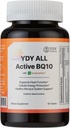 YDY All Active BQ10 - CoQ10 100mg,维生素B 复合体(B1,B2,B3,B6,B7,B9,B12,Pantethine) - 支持心脏健康,细胞能量 - 60片