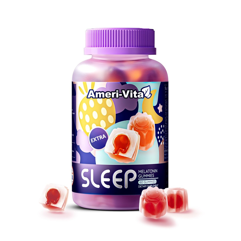 成人睡眠Gummys,与梅拉托宁3mg,L Theanine,Ashwagandha,Gluten Free,无糖,草莓Flavor 60 Count