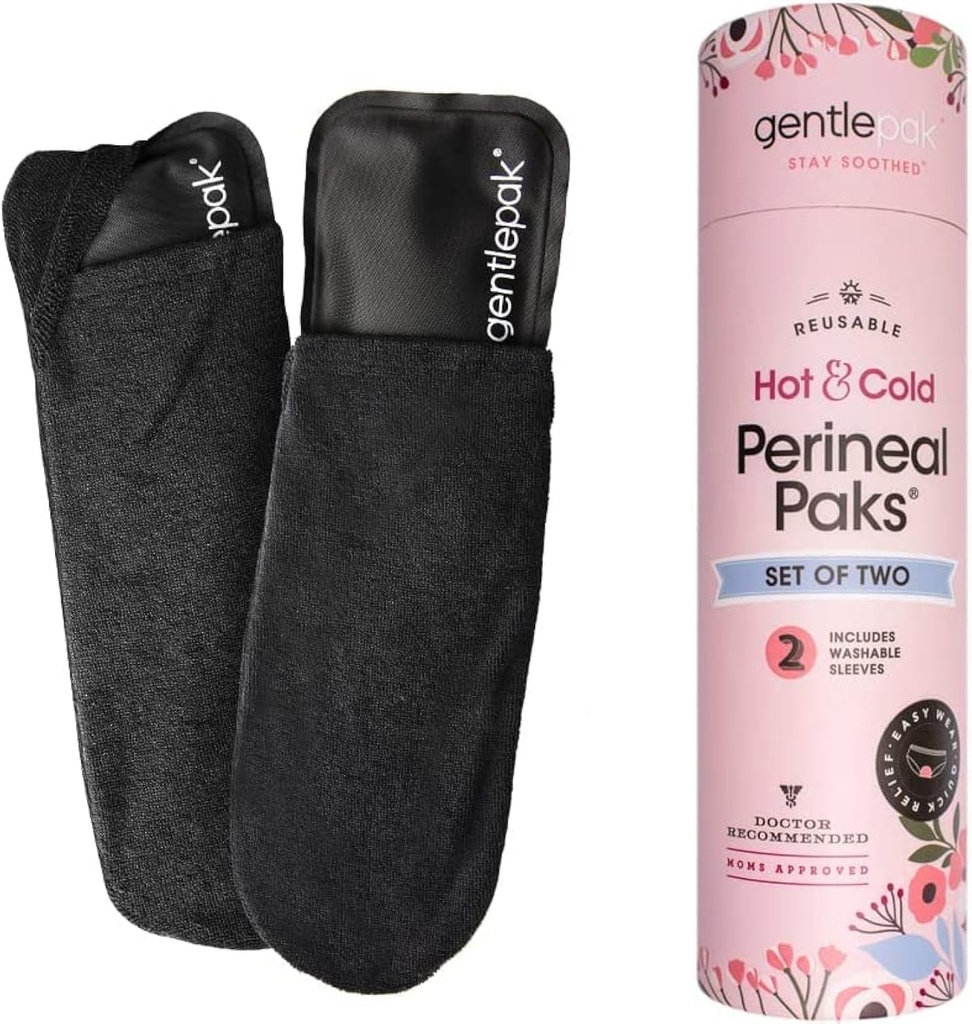 Gentlepak 可重复使用的Perineal Ice和Heat Paks 带可清洗的袖子用于产后、妊娠和出血止痛、多用途儿童、肌肉、阴道不适症(2-Pack Tube)
