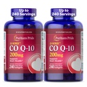 清教徒的荣耀Coenzyme CoQ10 200mg,心脏健康、血压、口腔口腔健康和健康老化支持的饮食补充,240快速释放软胶,2-Pack