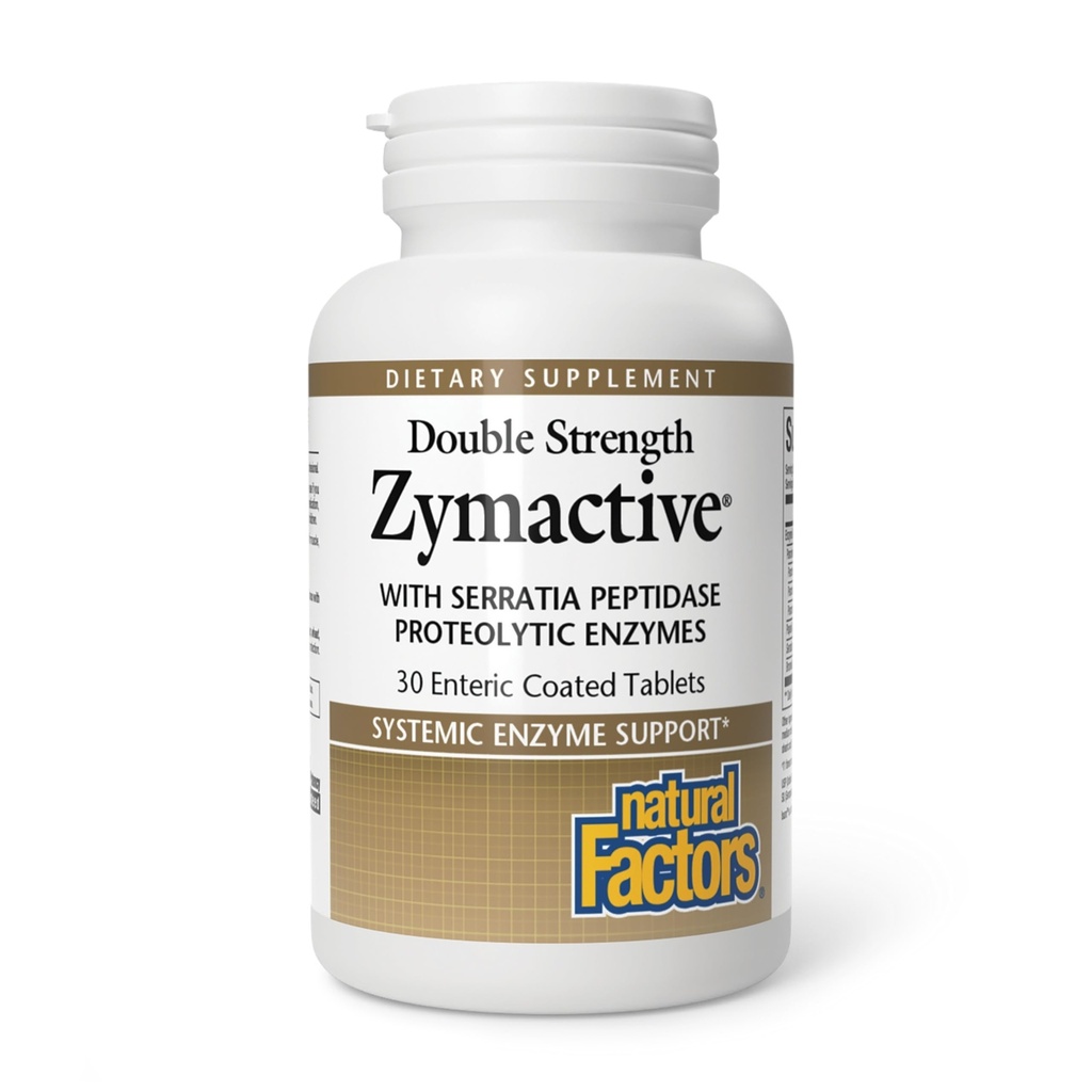 自然因素 - Zymactive 蛋白酶双强,支持健康炎症反应帮助肌肉和联合功能,Gluten Free,N-GMO,30 肠内粘合板