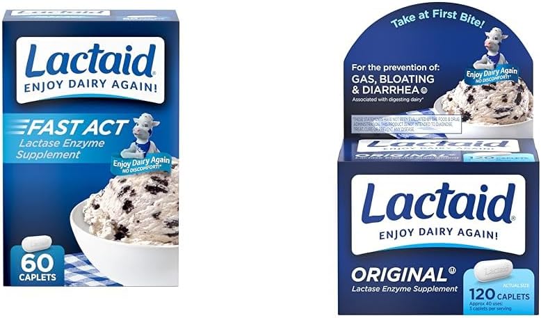 乳房辅助快速法案 60-Pack 原强 120-County Lactose undercept caplets 配有 9000 FCC 乳房辅助单位